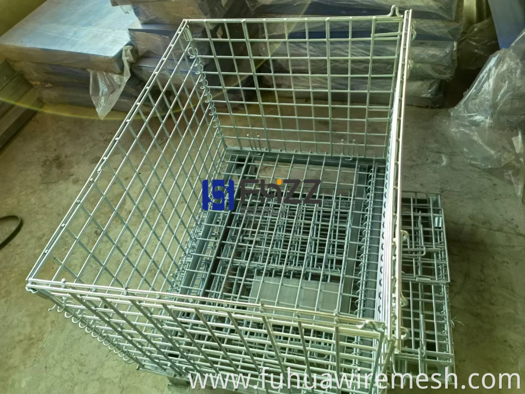 Hot Dipped Galvanized Welded Mesh Wire Foldable Metal Storage Cages for Warehouses and Logistics Centers